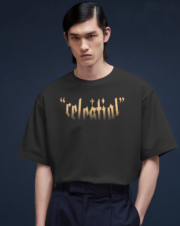 "Celestial" Oversized Graphic Tee – Ethereal Angelic Design